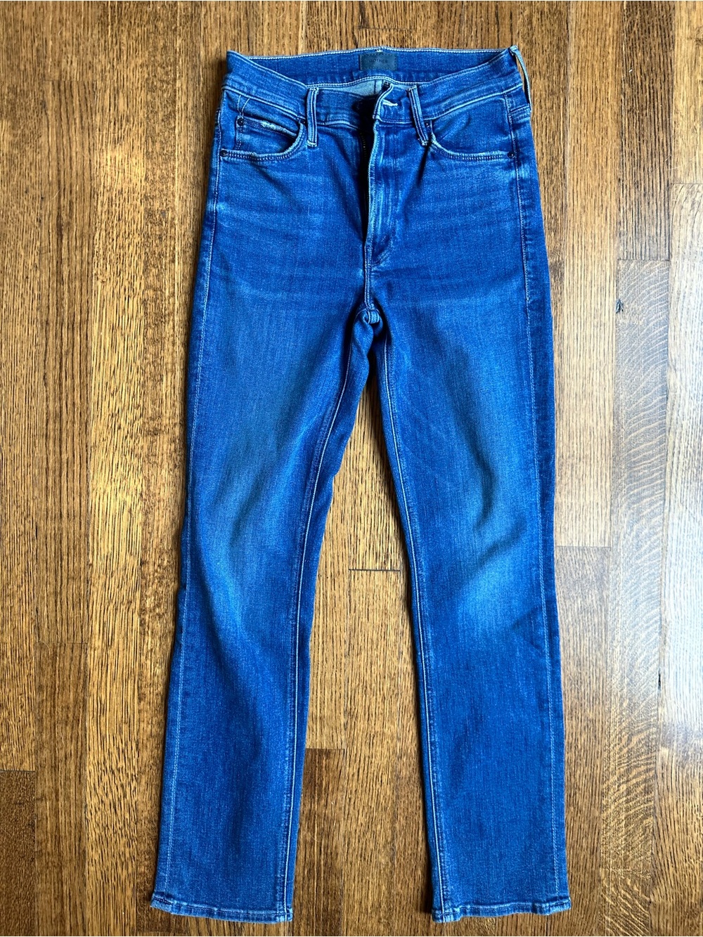 MOTHER Mid Rise Dazzler Ankle Straight Leg Jeans in Wish On A Star